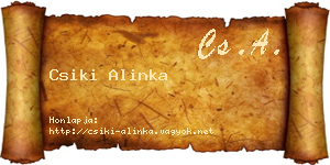 Csiki Alinka névjegykártya